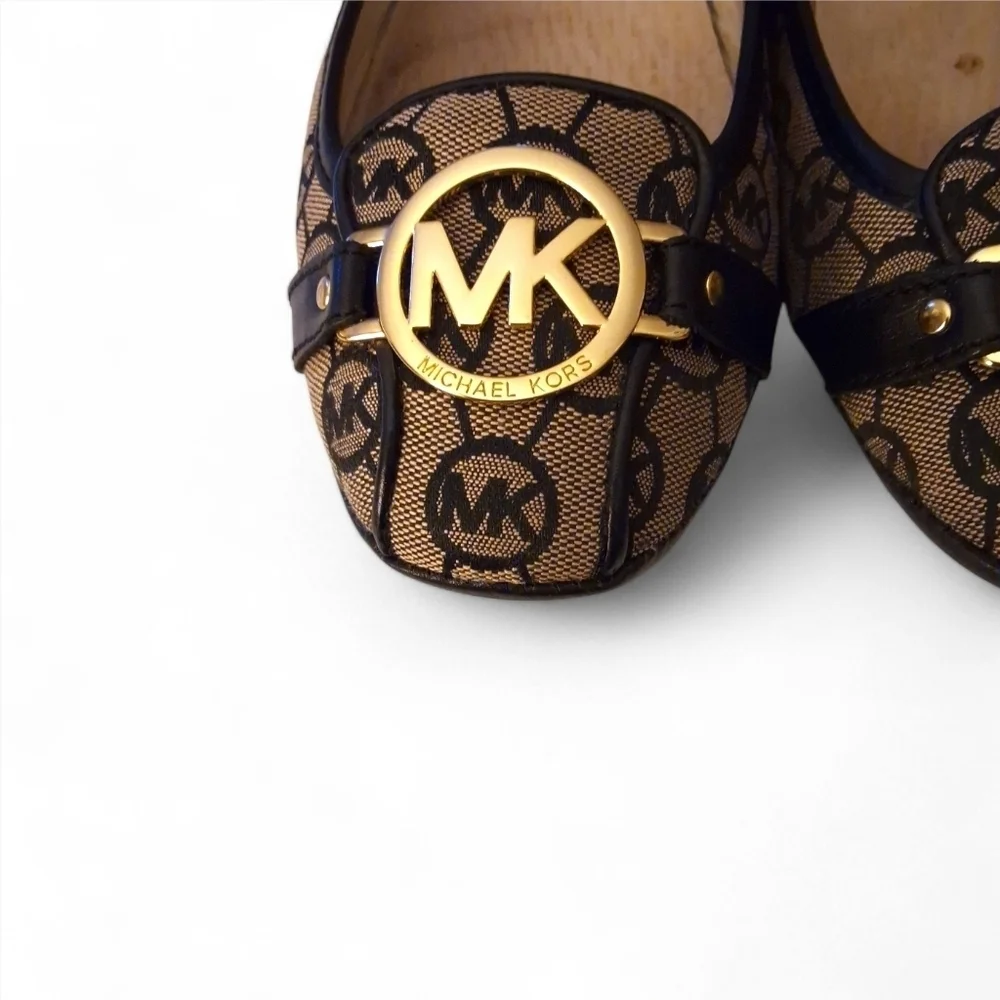 Michael Kors Fulton Moc Flats Monogram Jacquard Logo Loafers w/ Box